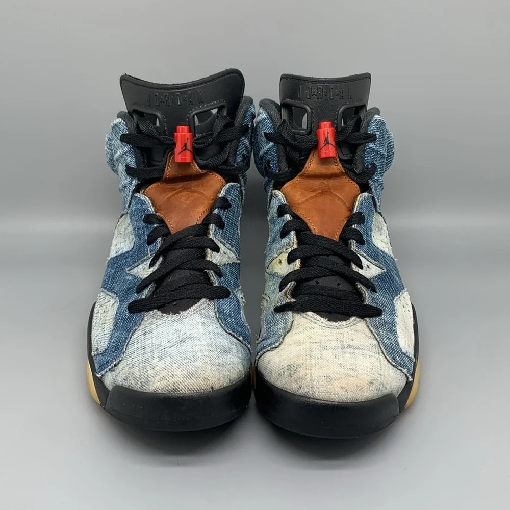 Jordan 6 Retro‎ Washed Denim Basketball Shoes CT5350-401 Men's Sz 9.5